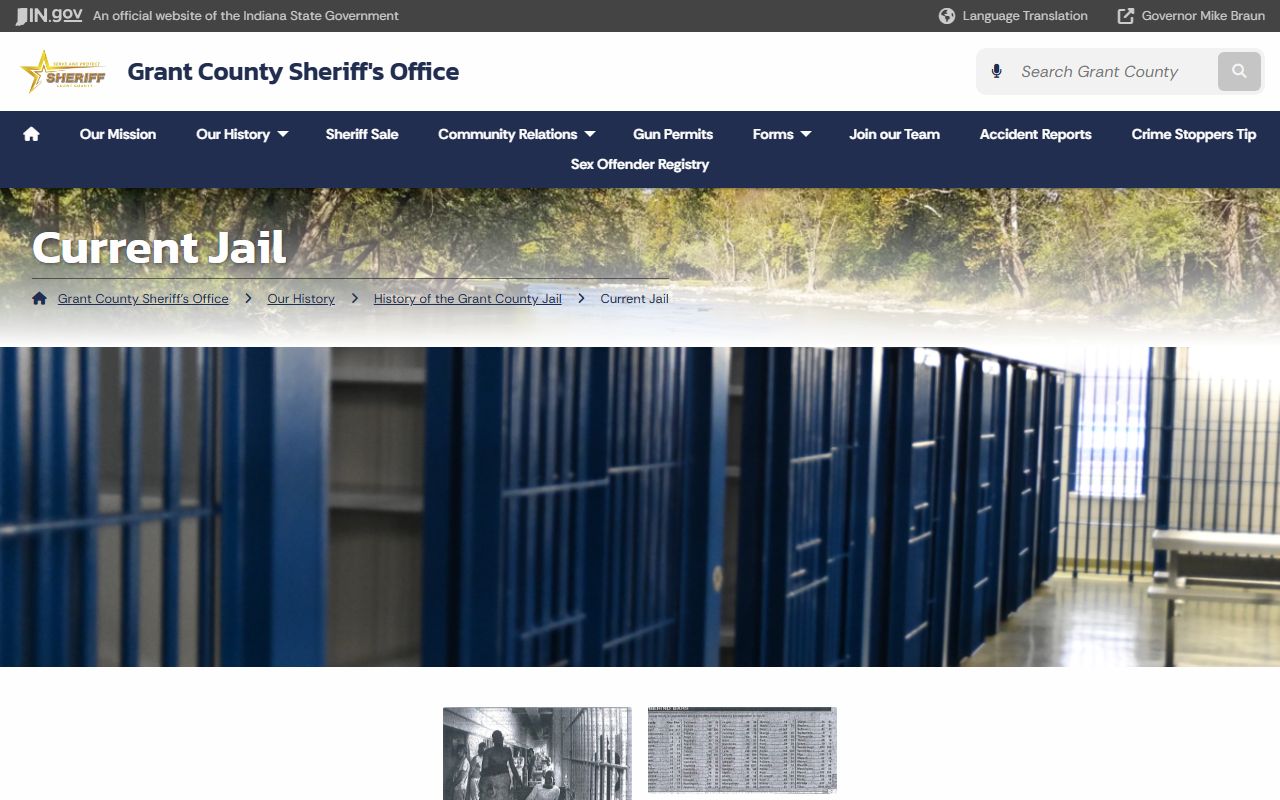 Grant County jail current history and inmate population capacity page